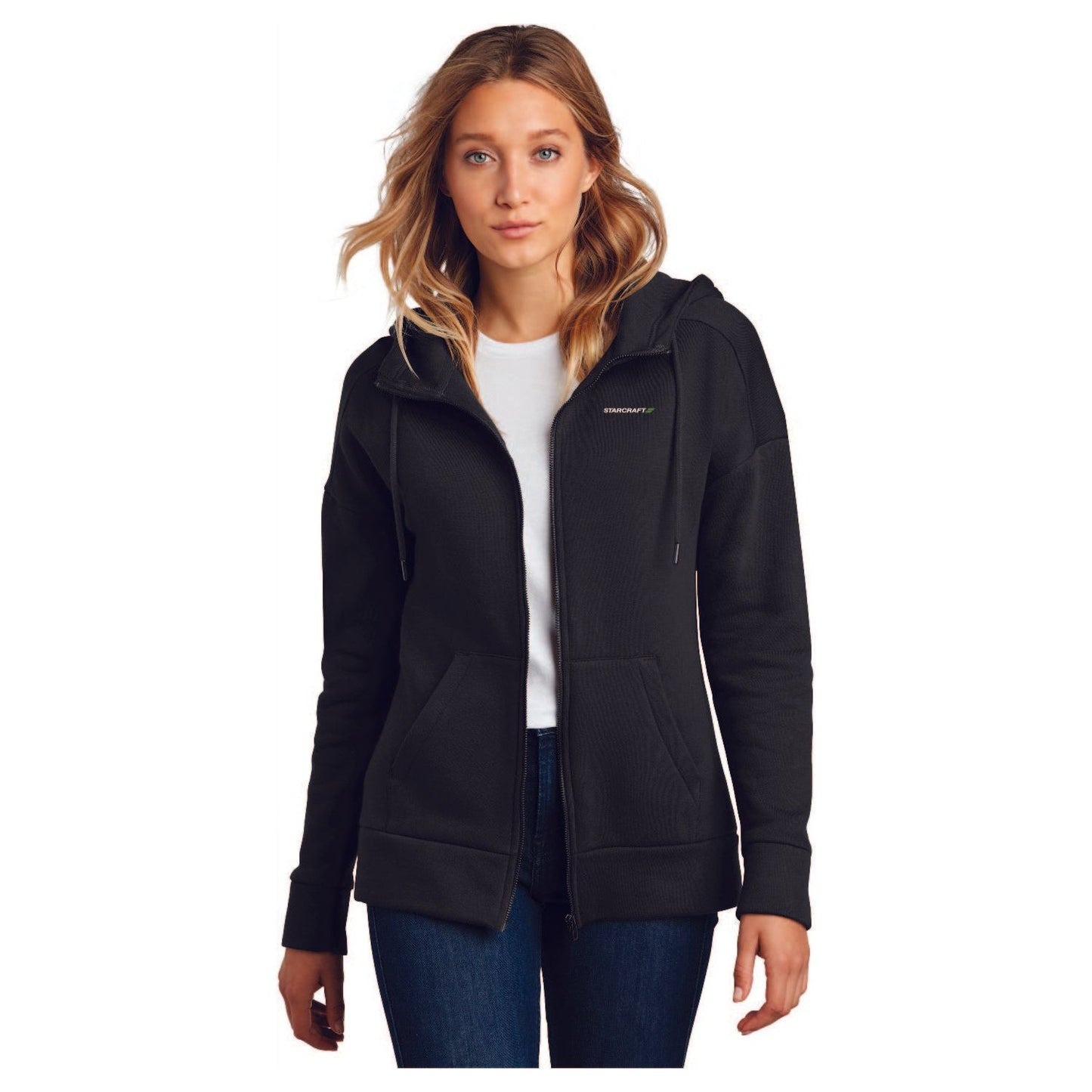 District® Women’s Perfect Weight® Fleece Drop Shoulder Full-Zip Hoodie - DT1104