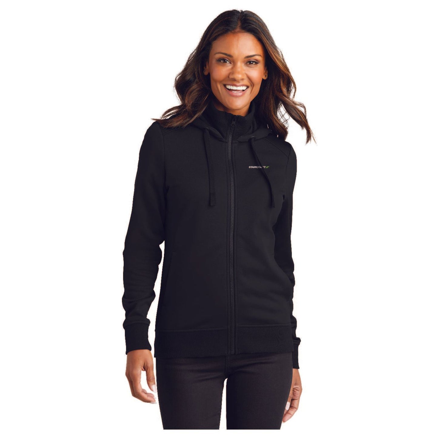 Port Authority® Ladies Smooth Fleece Hooded Jacket - L814