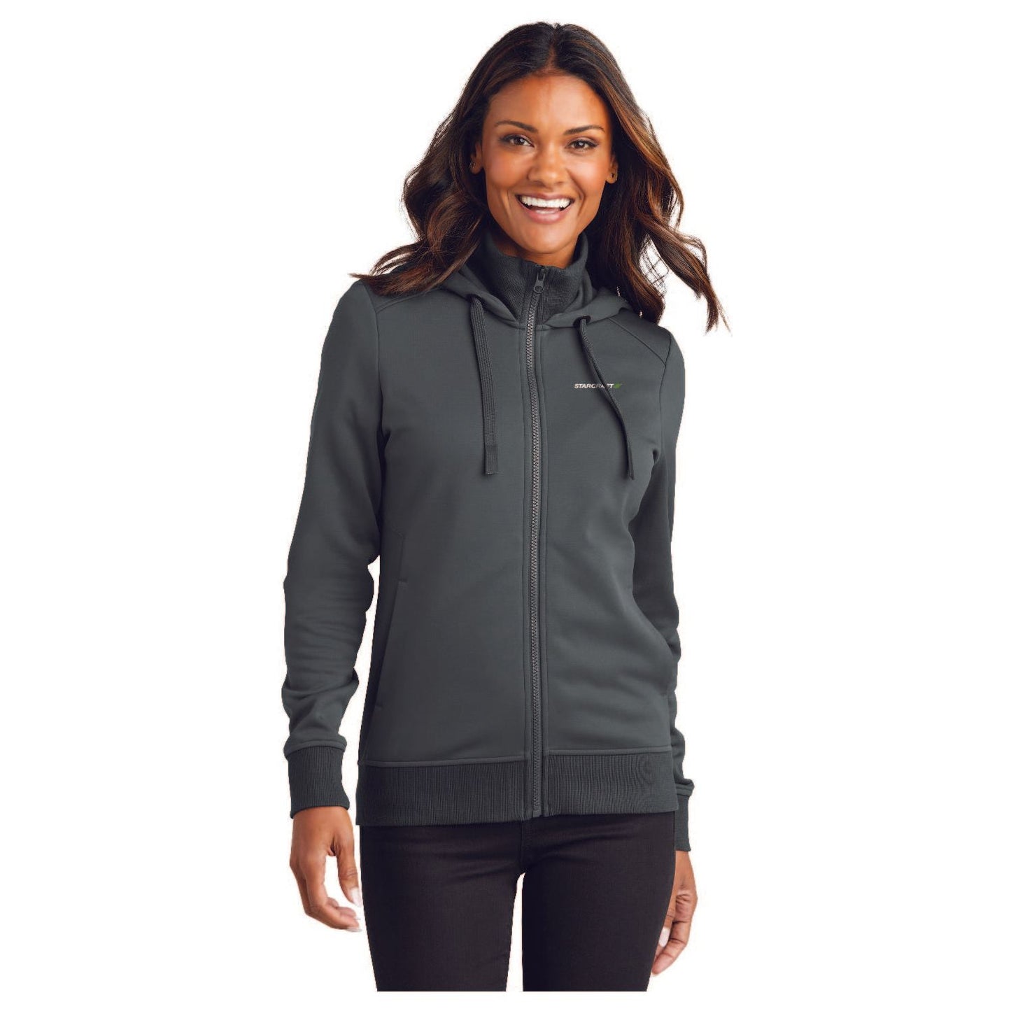 Port Authority® Ladies Smooth Fleece Hooded Jacket - L814