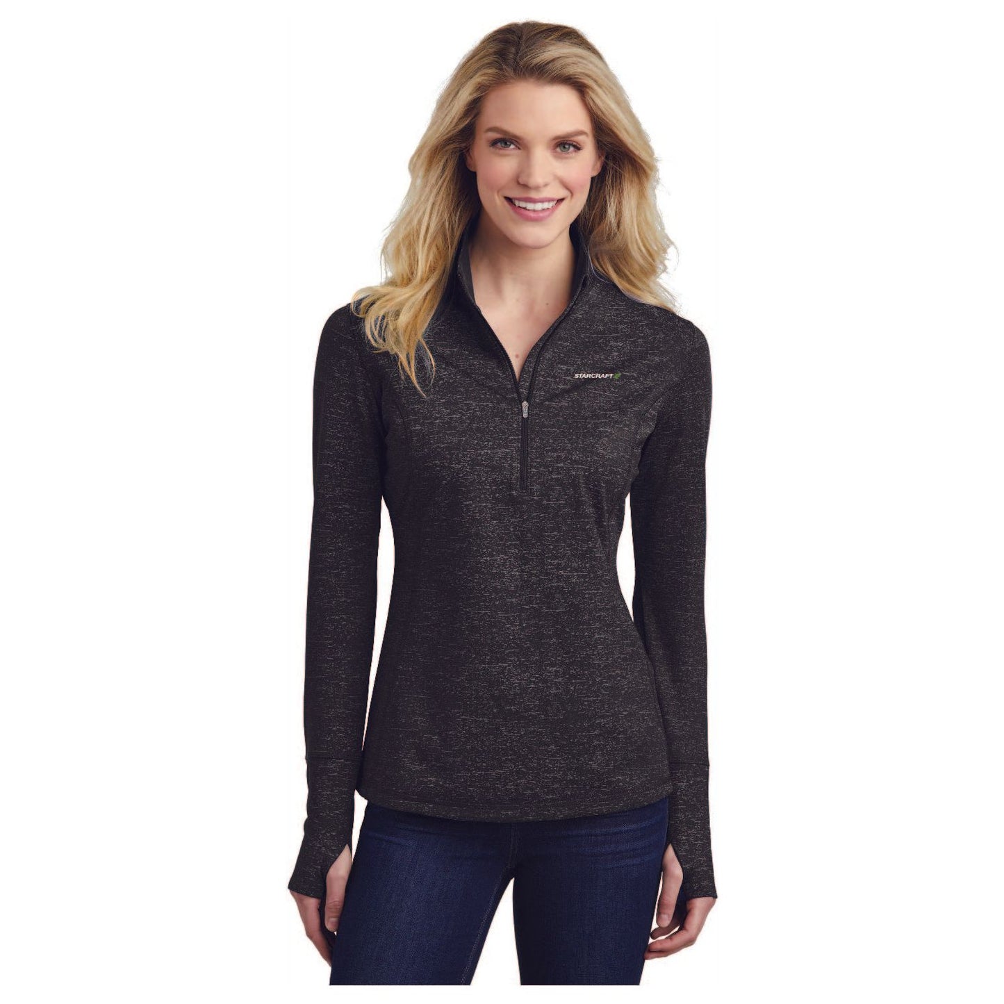 Sport-Tek ® Ladies Sport-Wick ® Stretch Reflective Heather 1/2-Zip Pullover - LST855