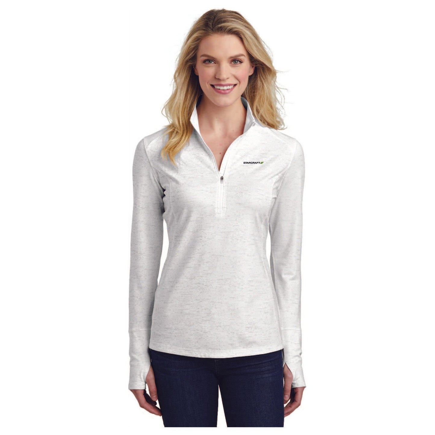 Sport-Tek ® Ladies Sport-Wick ® Stretch Reflective Heather 1/2-Zip Pullover - LST855