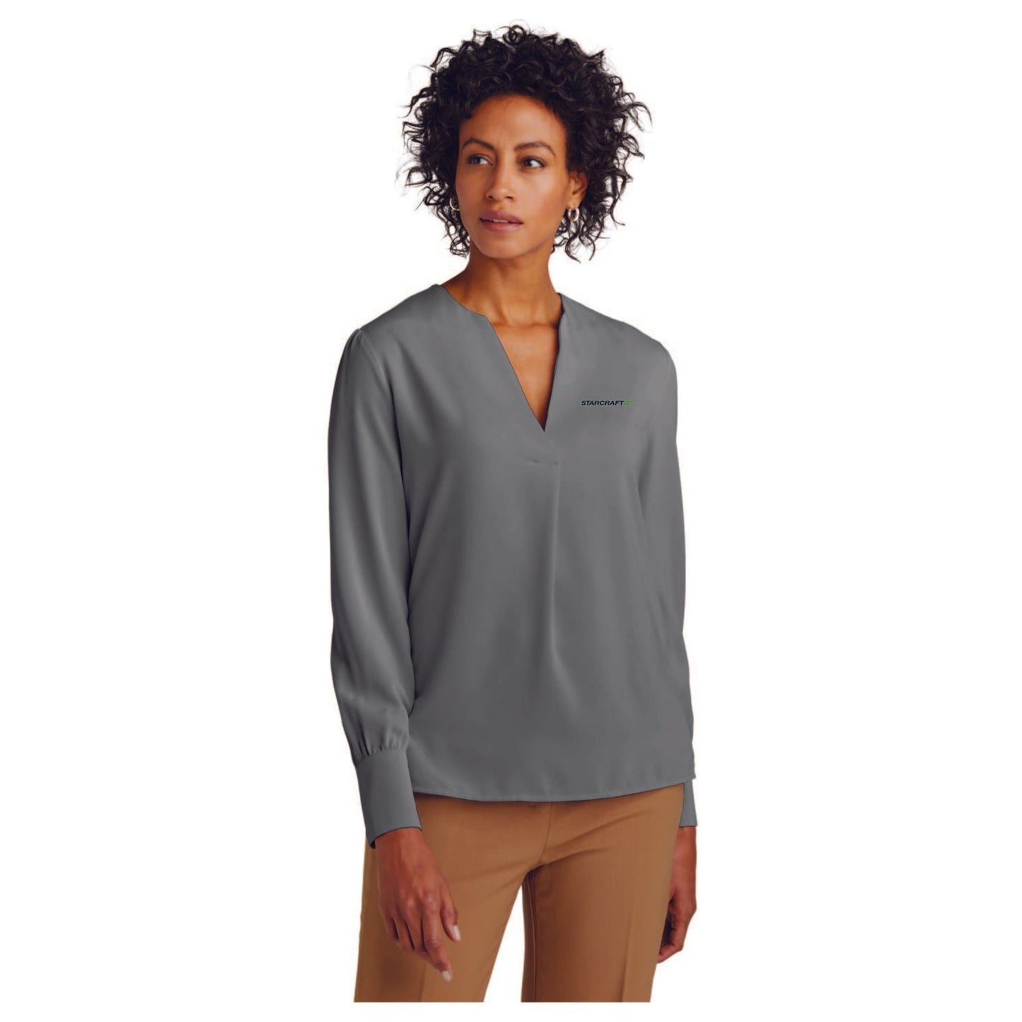 Brooks Brothers® Women’s Open-Neck Satin Blouse - BB18009